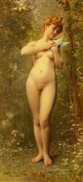 León Bazille Perrault Painting - Venus A La Colombe desnuda Leon Bazile Perrault